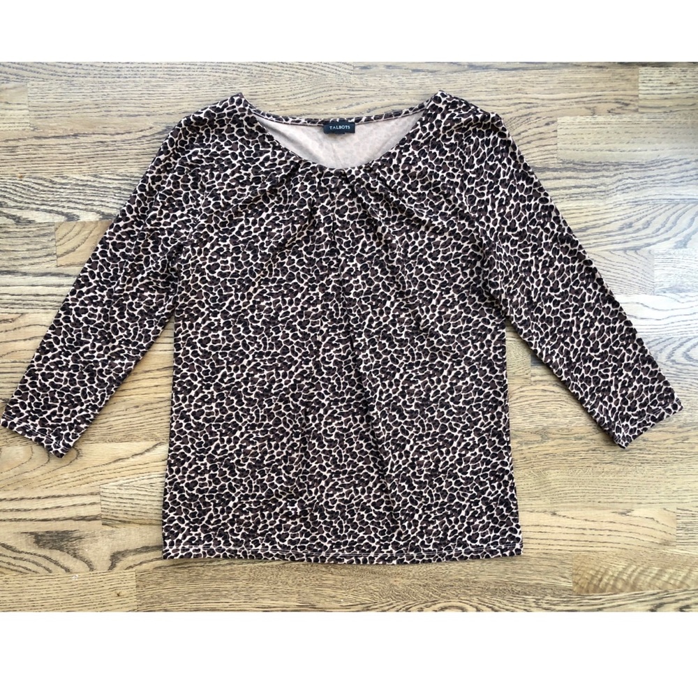 🐆Talbots leopard print 3/4 in. Sleeve blouse!🐆
